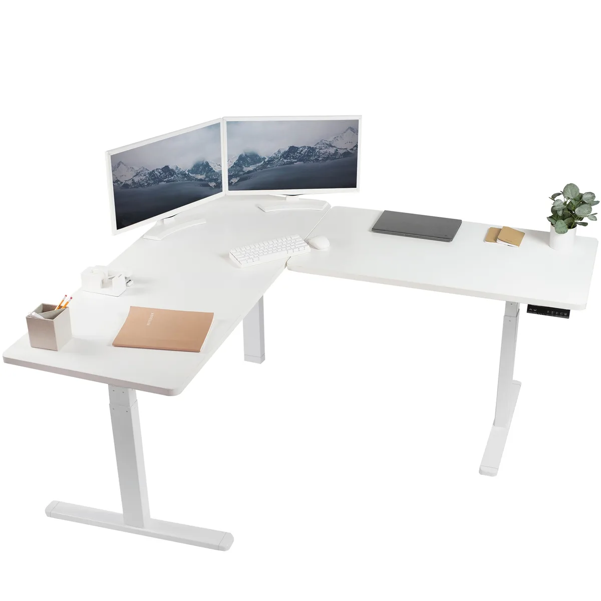 VIVO VIVO Electric Corner Desk White 67 x 60 in — product photo