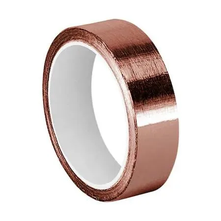 Copper foil tape roll, 3/4 inch wide, 18 ft length, acrylic adhesive