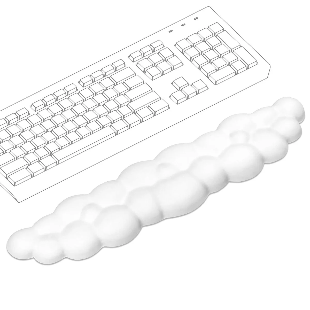  Ruyede GX-01 Cloud Wrist Rest Keyboard 17 in White — product photo