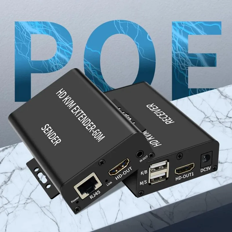 YINGHUA YINGHUA HDMI KVM Extender Kit 60M Cat5e/6 1080P USB UK Plug — product photo