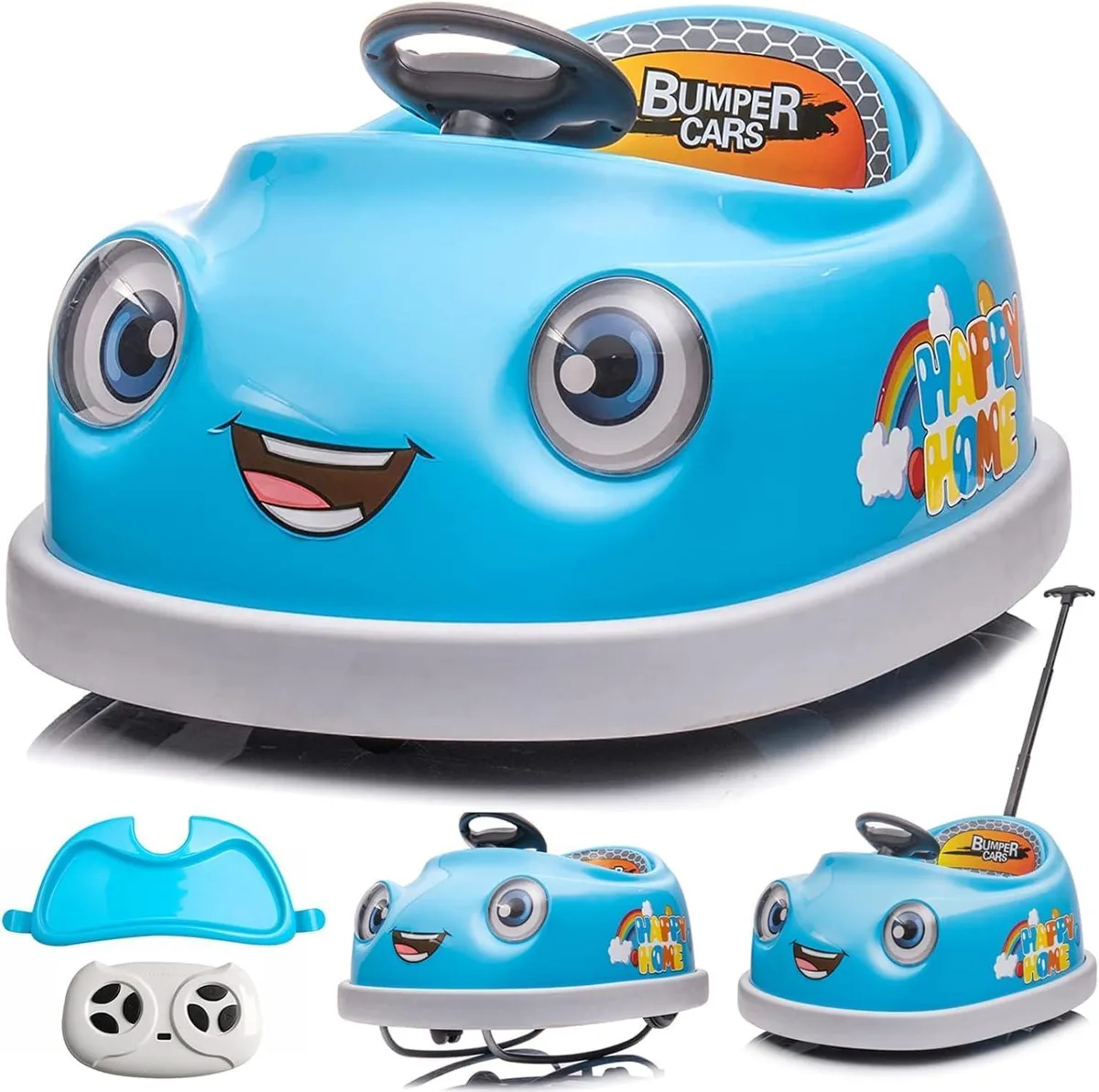 usbroway usbroway 12V Kids Bumper Car Toy 360 Spin Rocking Horse Blue — product photo