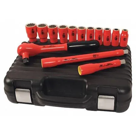 WIHA WIHA 31792 1/2" Drive Socket Set SAE 14 pc 3/8-1" Chrome — product photo