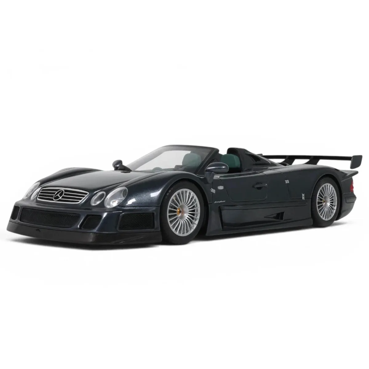 GT Spirit GT Spirit 1999 Mercedes-Benz AMG CLK-GTR Roadster Gray Metallic 1/18 hobby collectible — product photo