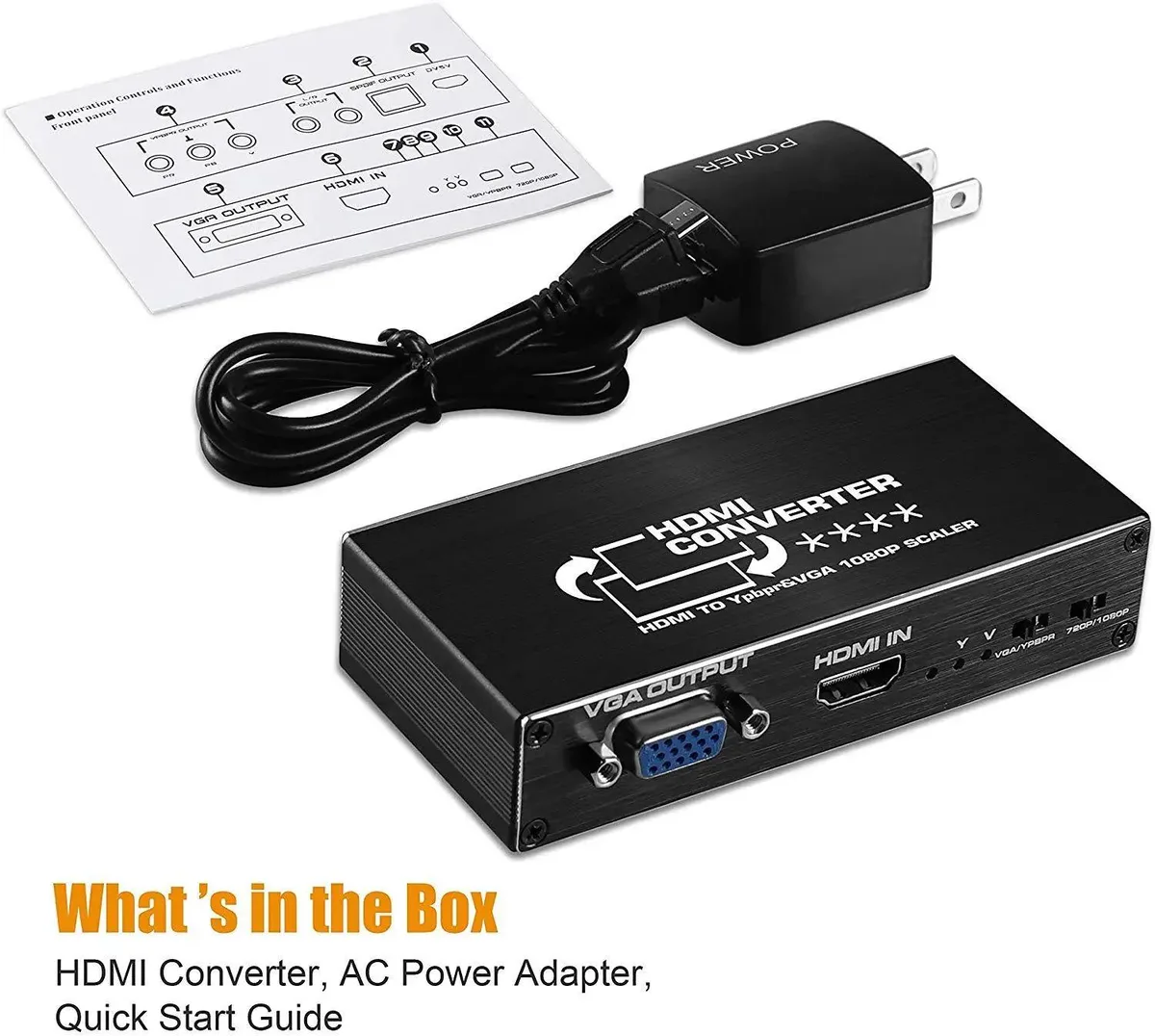 YINGHUA YINGHUA HDMI to Component VGA Scaler Converter 1080P 1.4 165MHz 1.65Gbps 6.75Gbps Toslink AU Plug — product photo