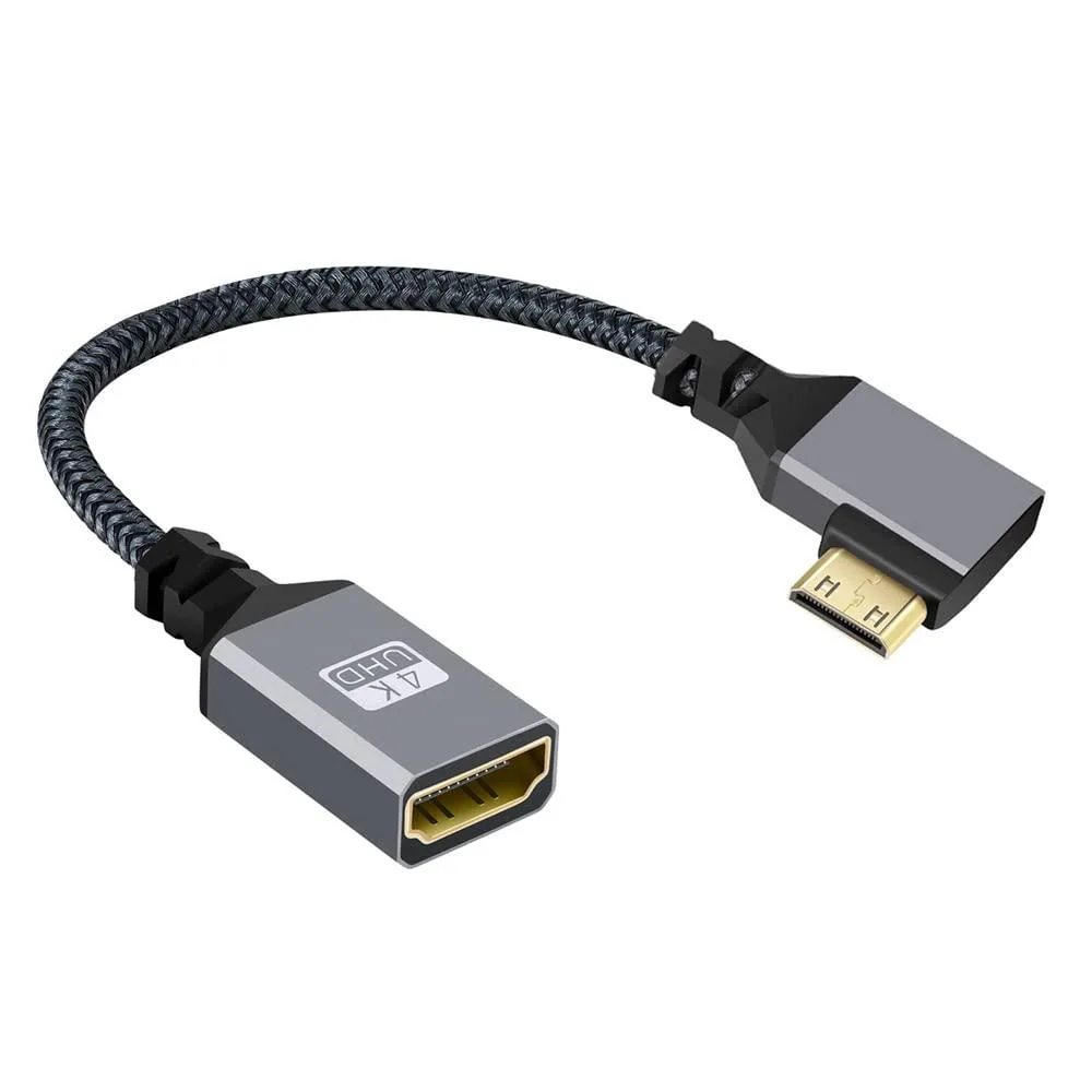 Fervit Fervit 4K Mini HDMI 1.4 Male to HDMI Female 90° Left Angled Extension Cable — product photo