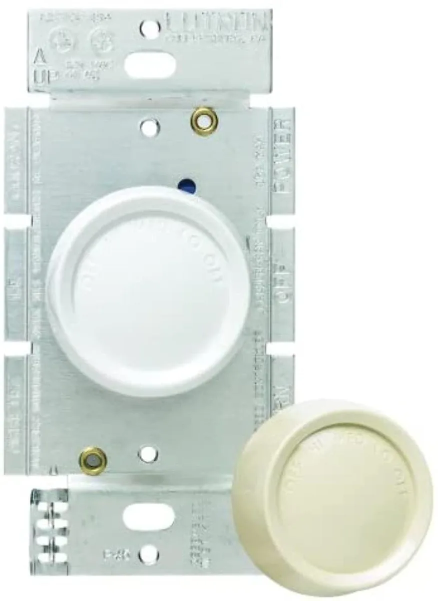 Lutron rotary fan-speed control with white and ivory knobs