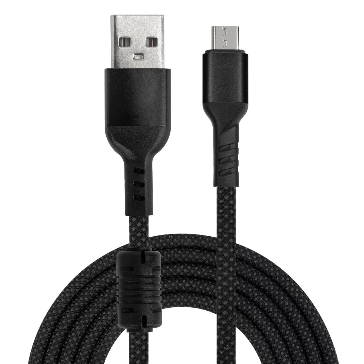  LIUWTIANXIN USB-A to Micro USB 2.0 cable 3 m braided ferrite core 480 Mbps 2.4 A 12 W 20000 bends — product photo