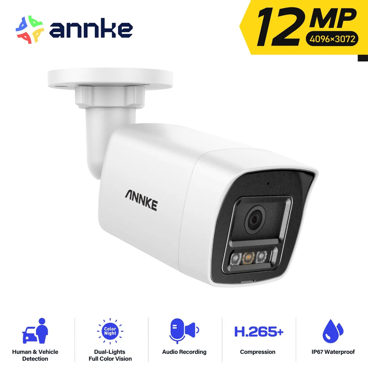 Annke Annke 12MP H.265+ PoE Bullet IP Camera 2.8mm Smart Dual Light IP67 — product photo