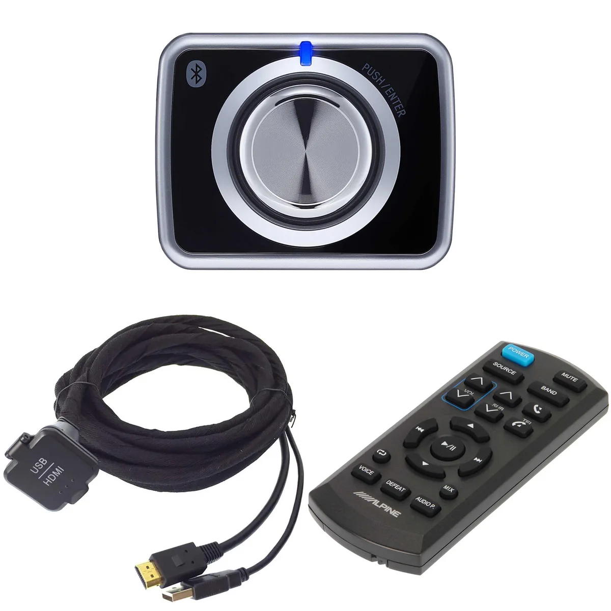Alpine Alpine KCU-315UH USB/HDMI Cable 15' + RUE-4360 Remote + RUX-H02 Bass Knob — product photo