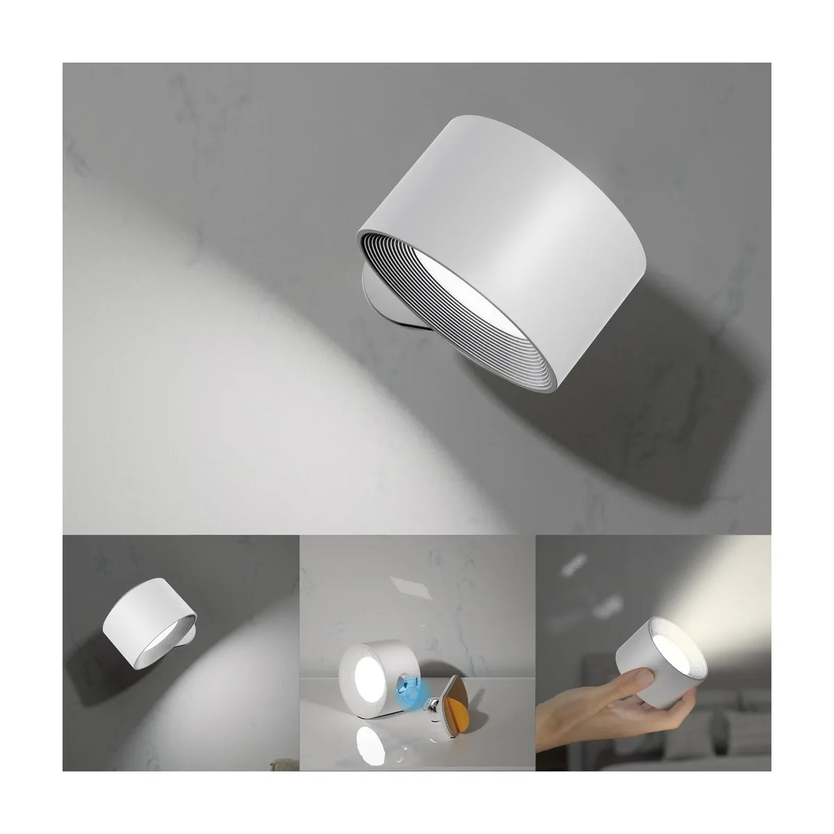  Koopala Rblack3 wall sconce 60W 12V 12 LED 450 lux 15h battery 360° magnetic ball — product photo