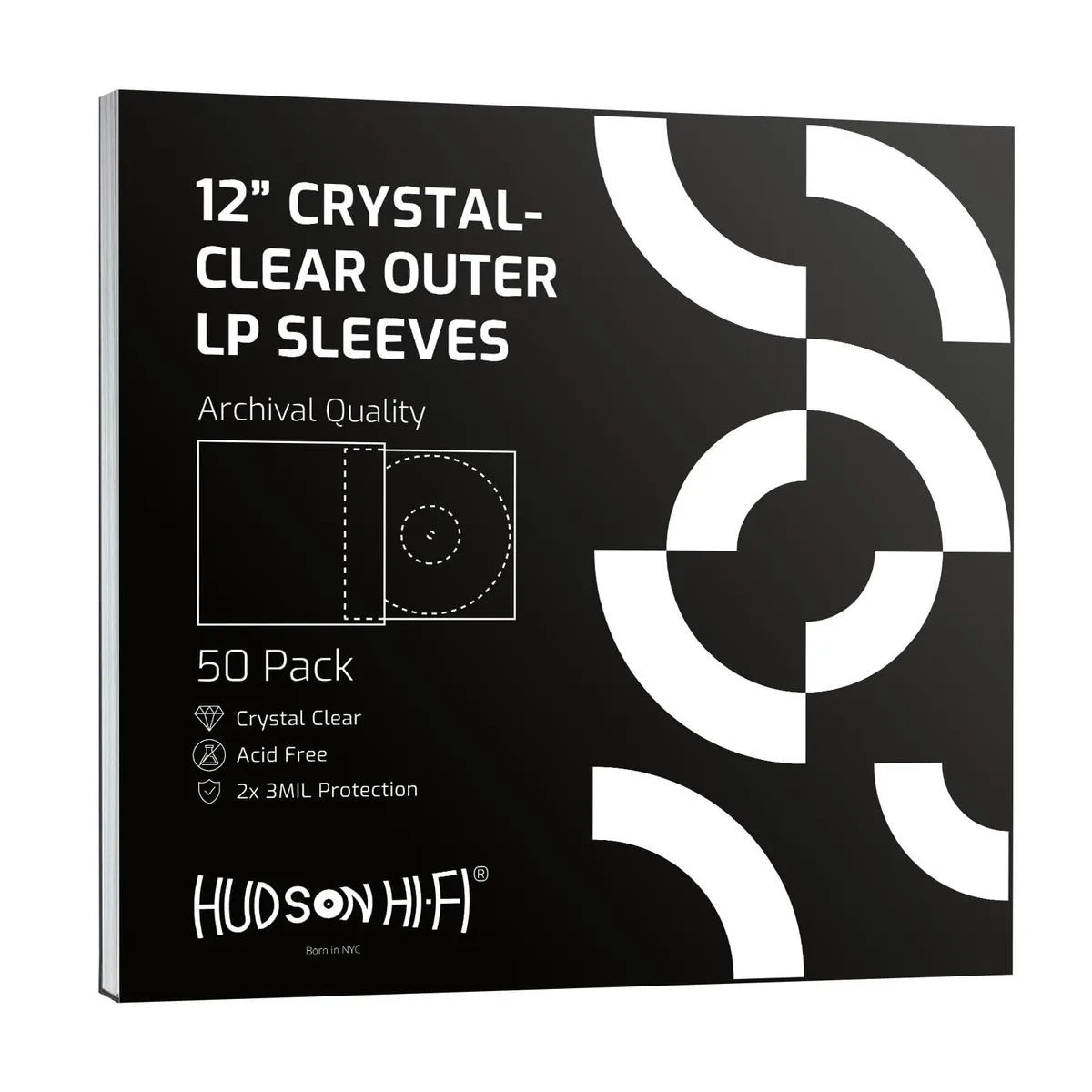 Hudson Hi-Fi 50OuterSleeves_M 50 outer sleeves 12.75 in — product photo
