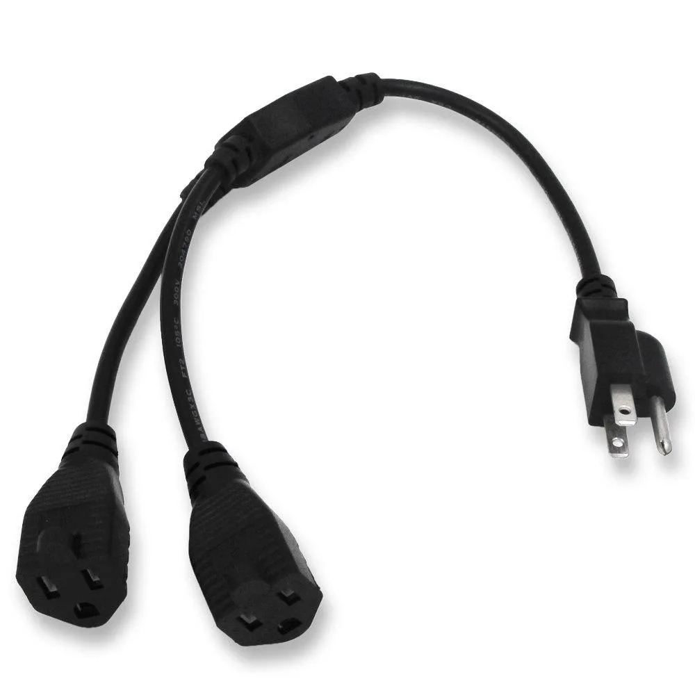  KUNCAN 4326672112 NEMA 5-15P to 2x 5-15R Y Splitter 1ft 18AWG 13A 300V — product photo