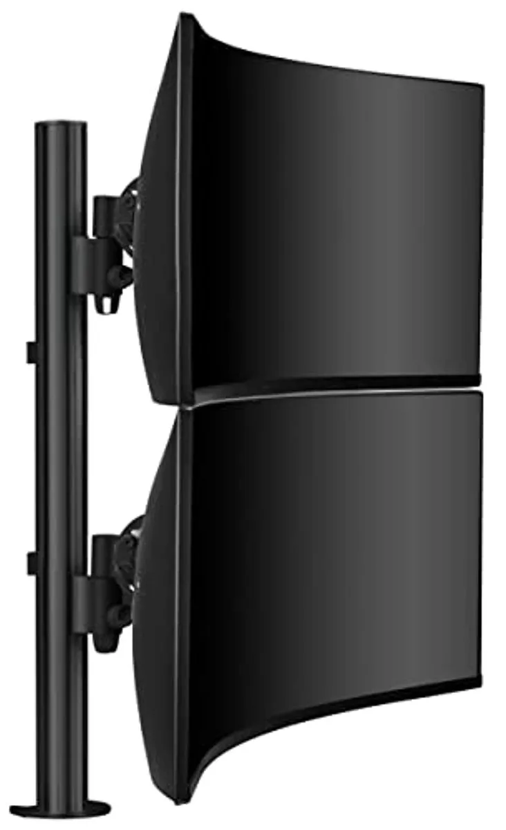 Atdec Atdec AWMS-2-LTH75-H-B Dual Stack Heavy Desk Mount 29.5in Post 49in Max 75x75 100x100 VESA Black — product photo