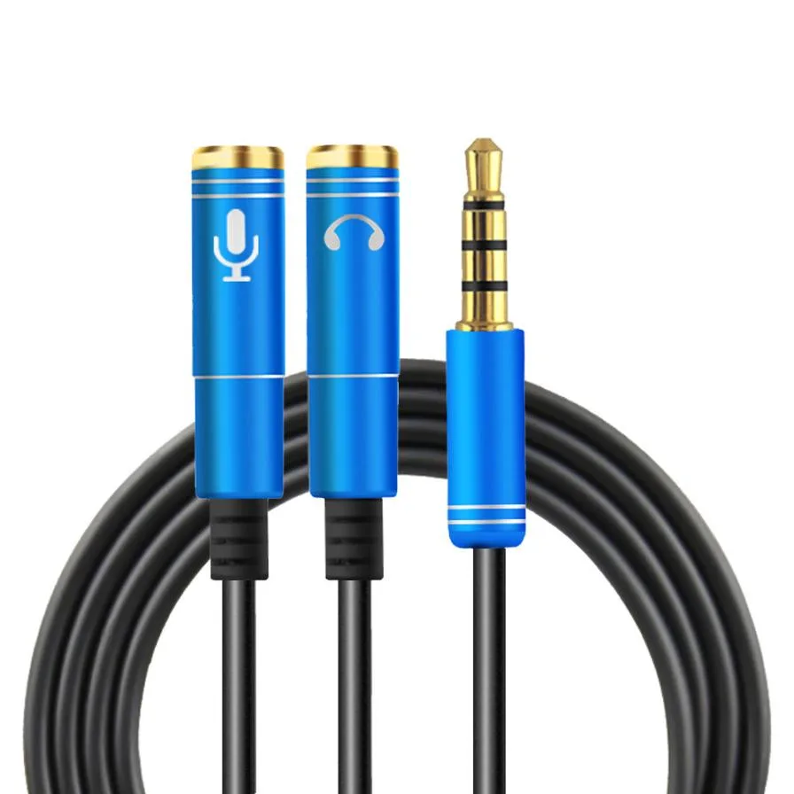 ESTONE ESTONE SONGFUL M2 3.5mm Audio Splitter Blue 20cm — product photo