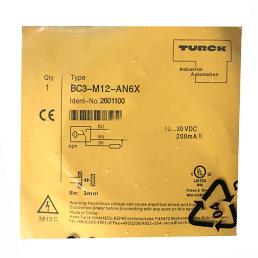 Turck Turck BC3-M12-AN6X 2601100 inductive sensor NPN M12 10-30 VDC 87 g — product photo