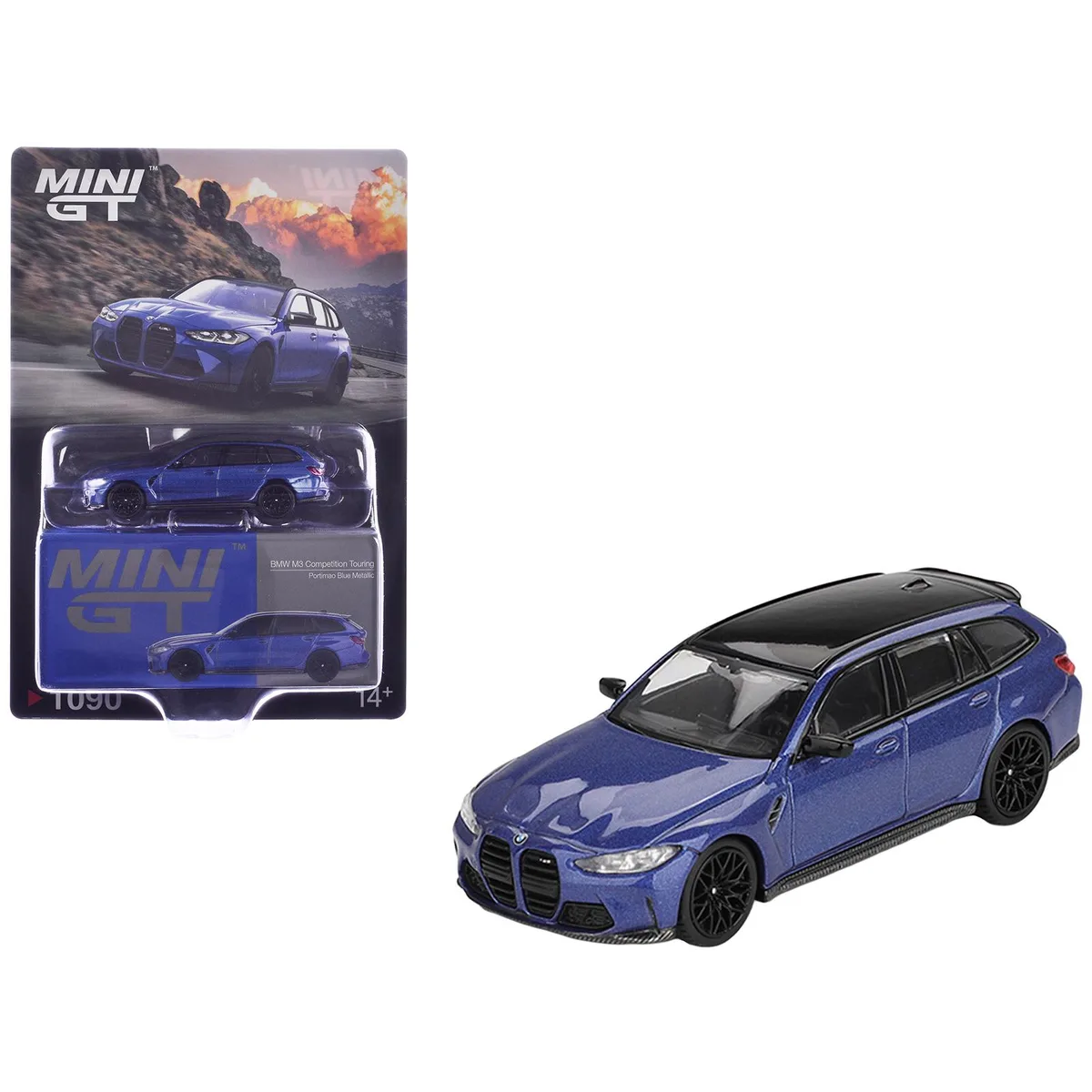 Mini GT Mini GT BMW M3 Competition Touring Portimao Blue Black Top 1/64 Diecast — product photo