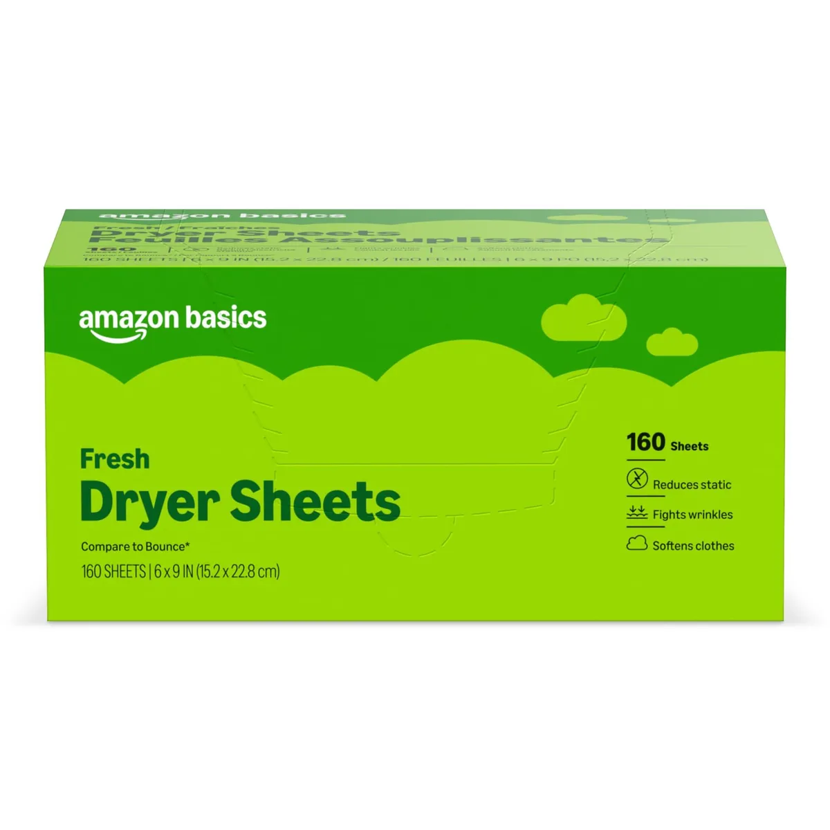  Amazon Basics PD-M72K6ZMLIN dryer sheets 160 count — product photo