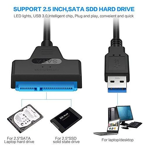 Fervit Fervit USB 3.0 to SATA 22 Pin Adapter Cable for 2.5" Drive — product photo