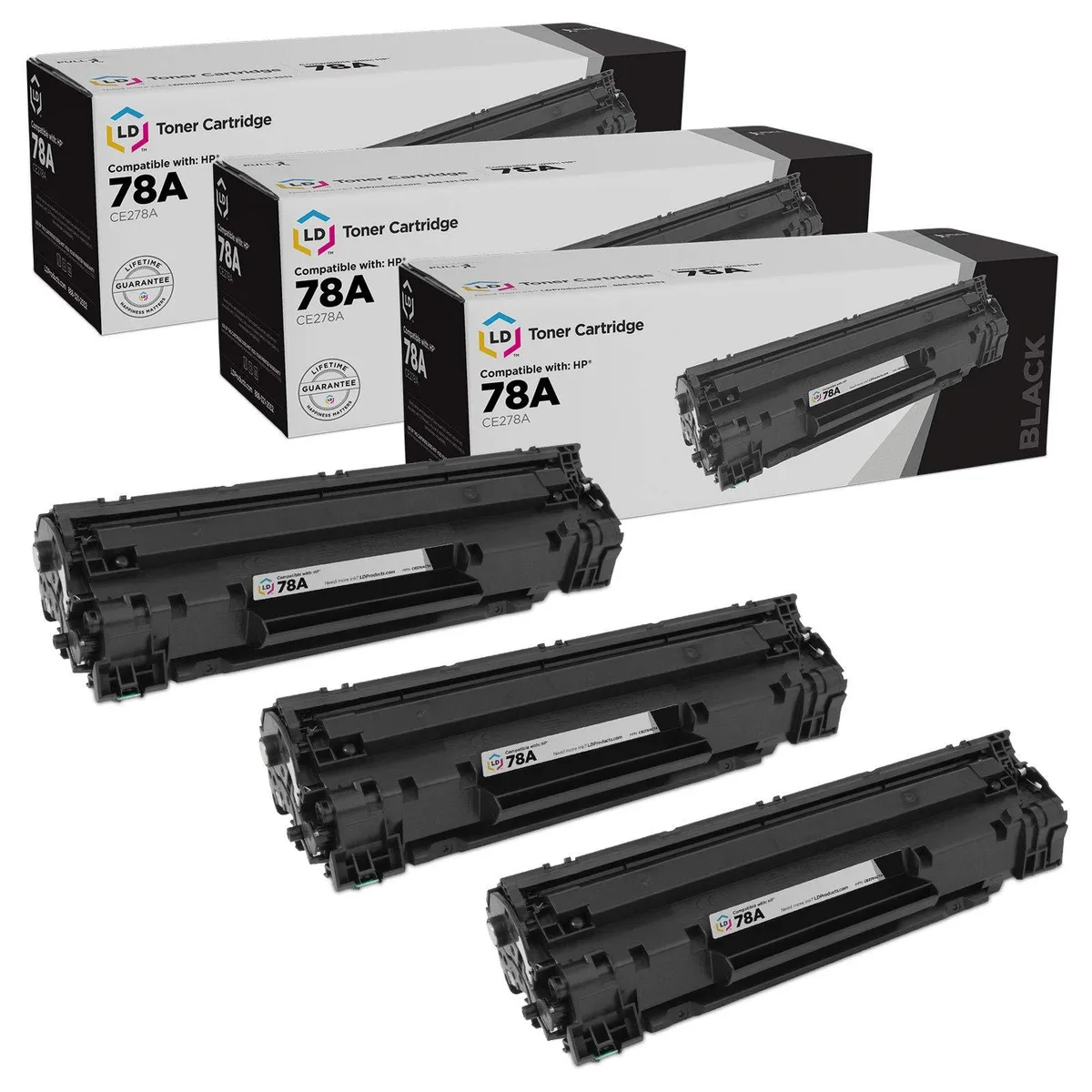LD Products LD Products Compatible HP 78A CE278A Black Toner Cartridge 3-Pack — product photo