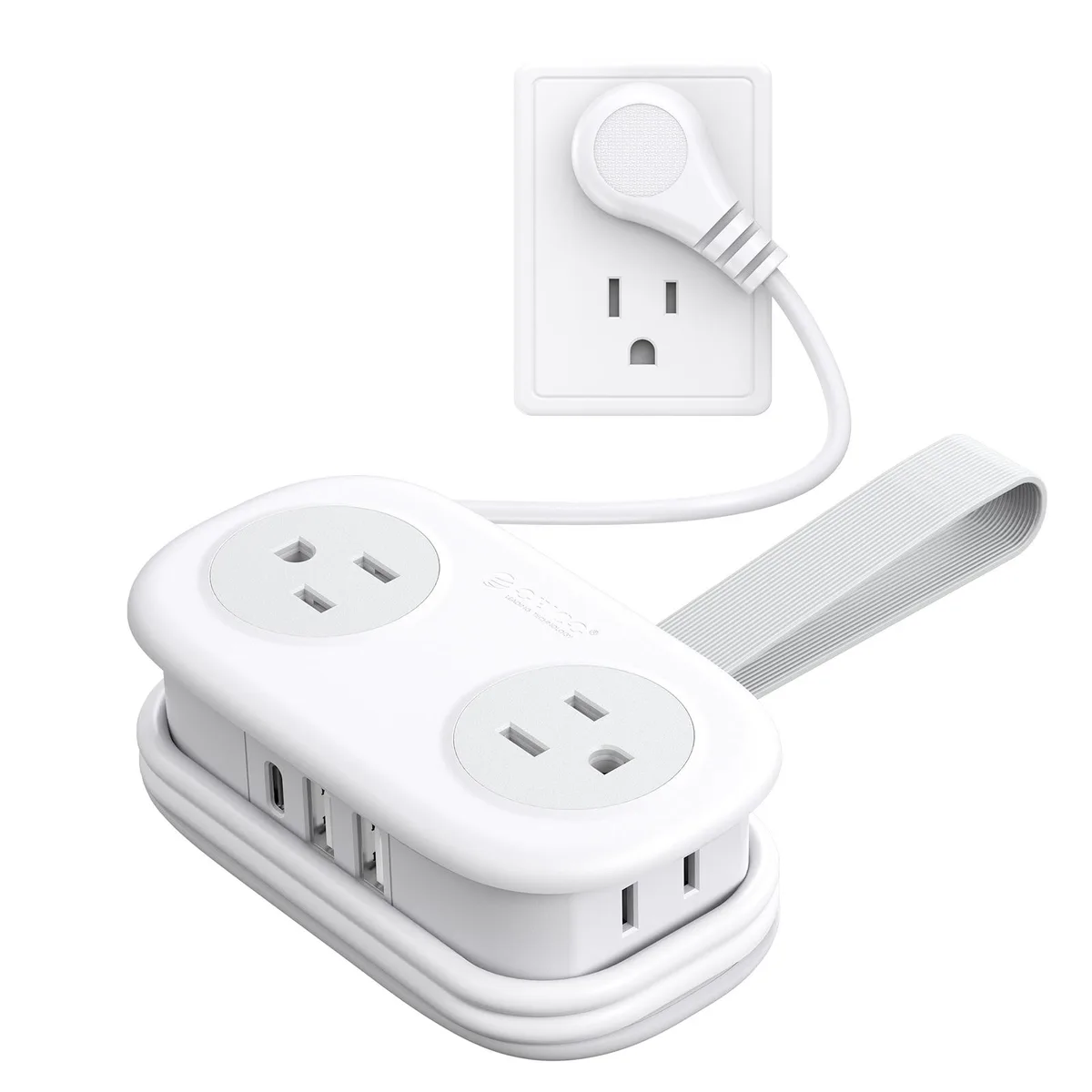Orico Orico AP3 4A Power Strip 20W USB-C PD 4 AC 2 USB-A 1 USB-C 4ft White — product photo