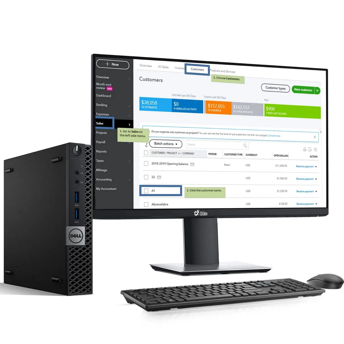 DELL DELL OptiPlex 7050 Tiny desktop PC i5-6500 16GB DDR4 512GB 24" monitor — product photo
