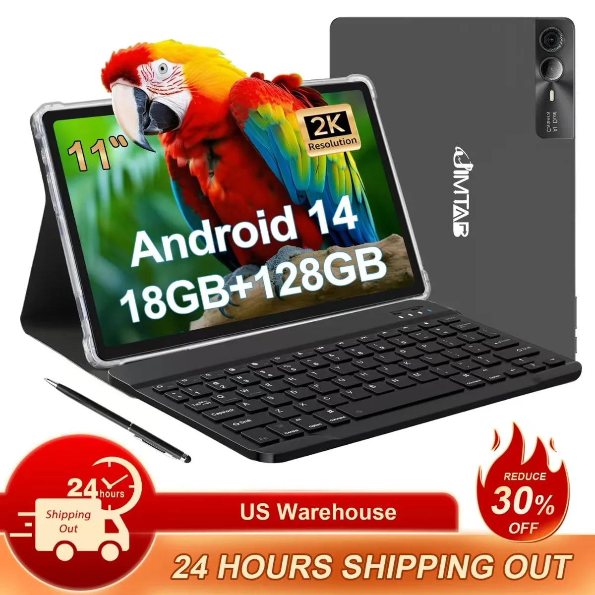 JIMTAB JIMTAB F11 11" Android 14 Tablet 6GB 128GB Gray — product photo