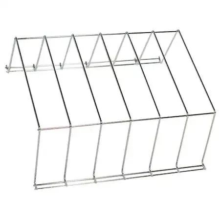 White steel wire guard lantern with corrosion-resistant polyester finish, 13 by 15 inches