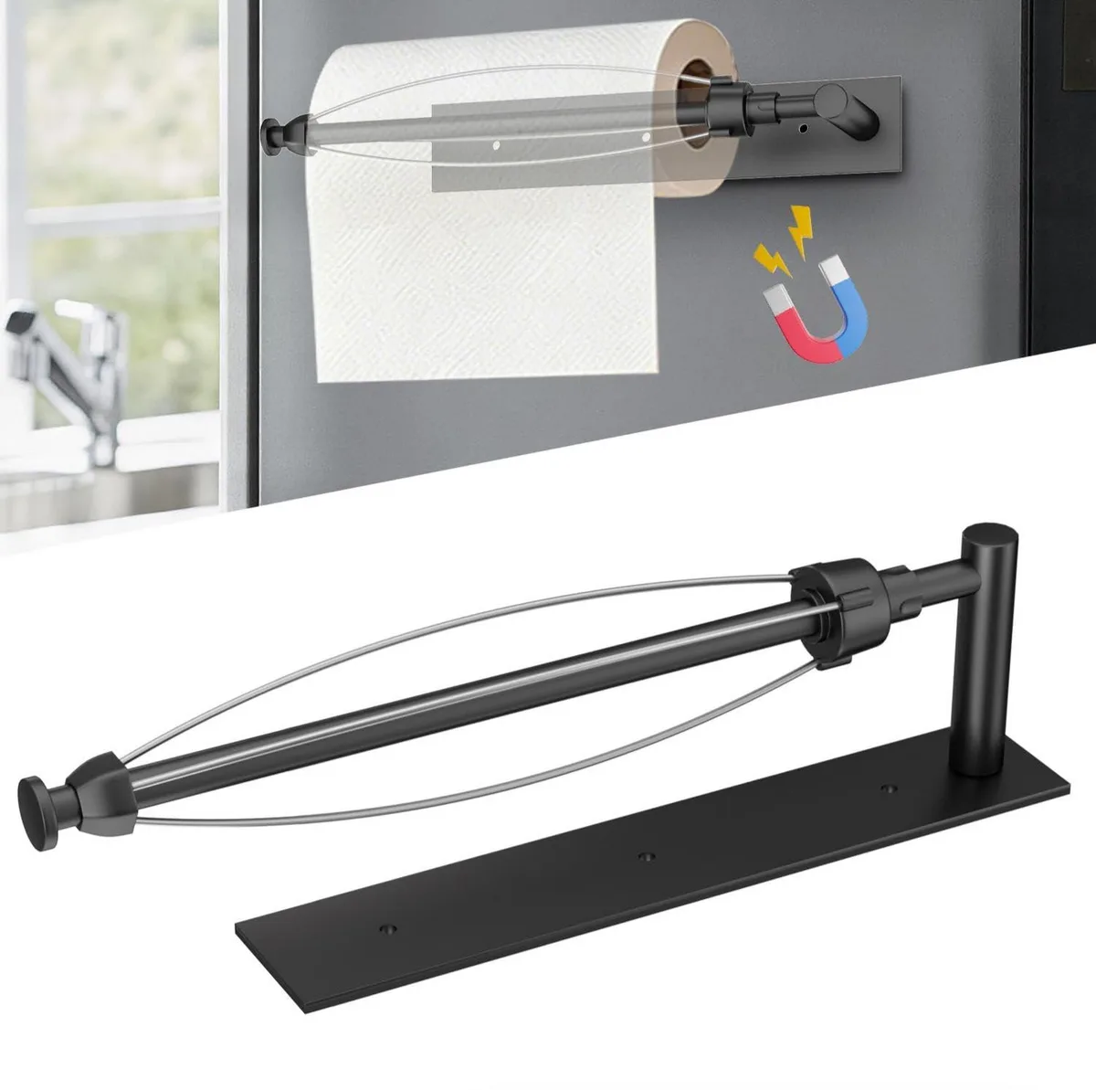 AIROPLUX Magnetic Paper Towel Holder Adjustable Damping 12.2" x 3.9 — product photo