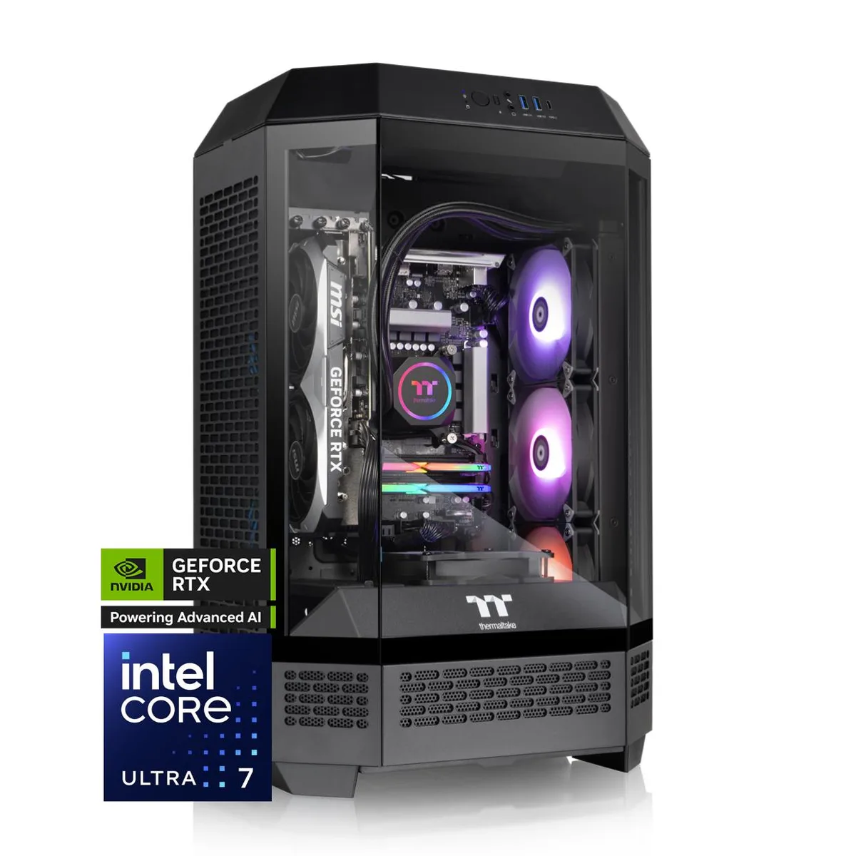 Thermaltake Thermaltake T3BK-B860-57T-LCS gaming PC Intel Core Ultra 7 265KF 32GB DDR5 RTX 5070 Ti 2TB NVMe — product photo