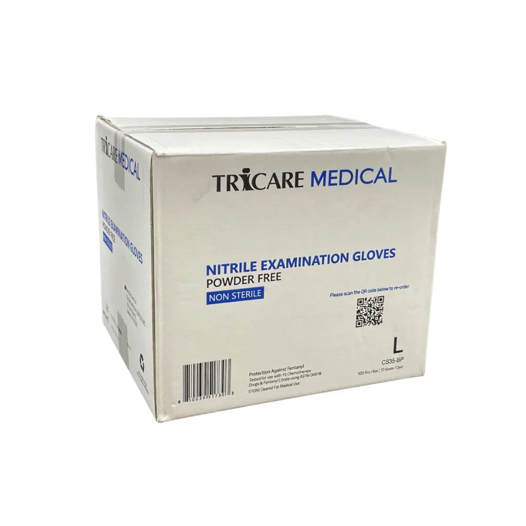 TRICARE MEDICAL TRICARE MEDICAL Nitrile Exam Gloves, Chemo Tested, 4.3 Mil, Deep Blue, 1000 Large — product photo