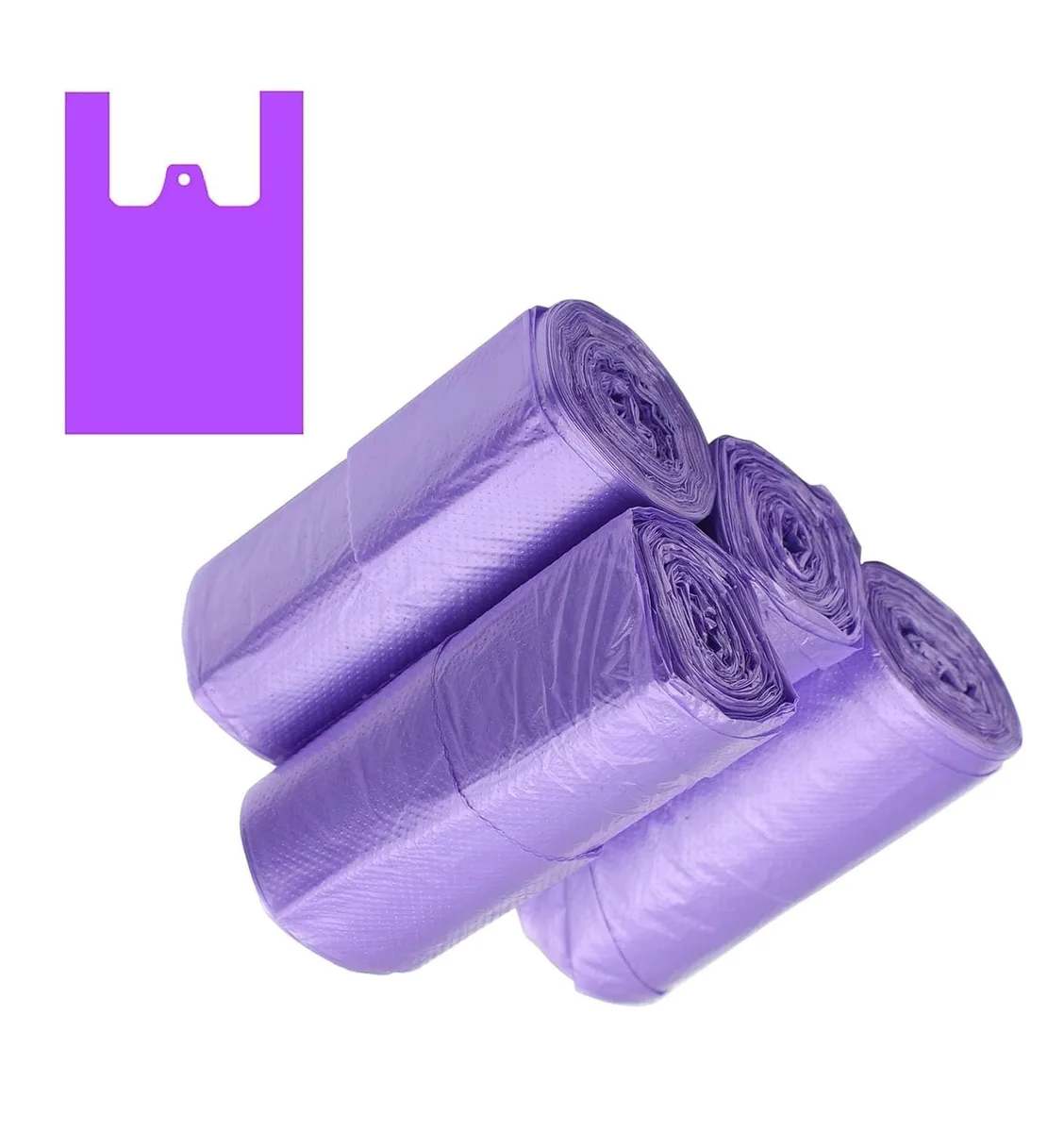  YIKANGHENG 4 Gallon Trash Bags Purple 100 Count 23.6x17.7 Inch — product photo