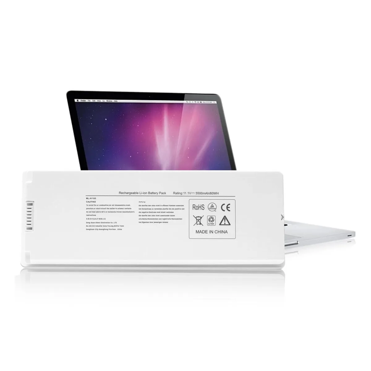  A1185 60Wh laptop battery for MacBook 13" A1181 — product photo