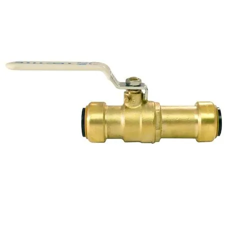 Brass push-to-connect slip ball valve with demount clip