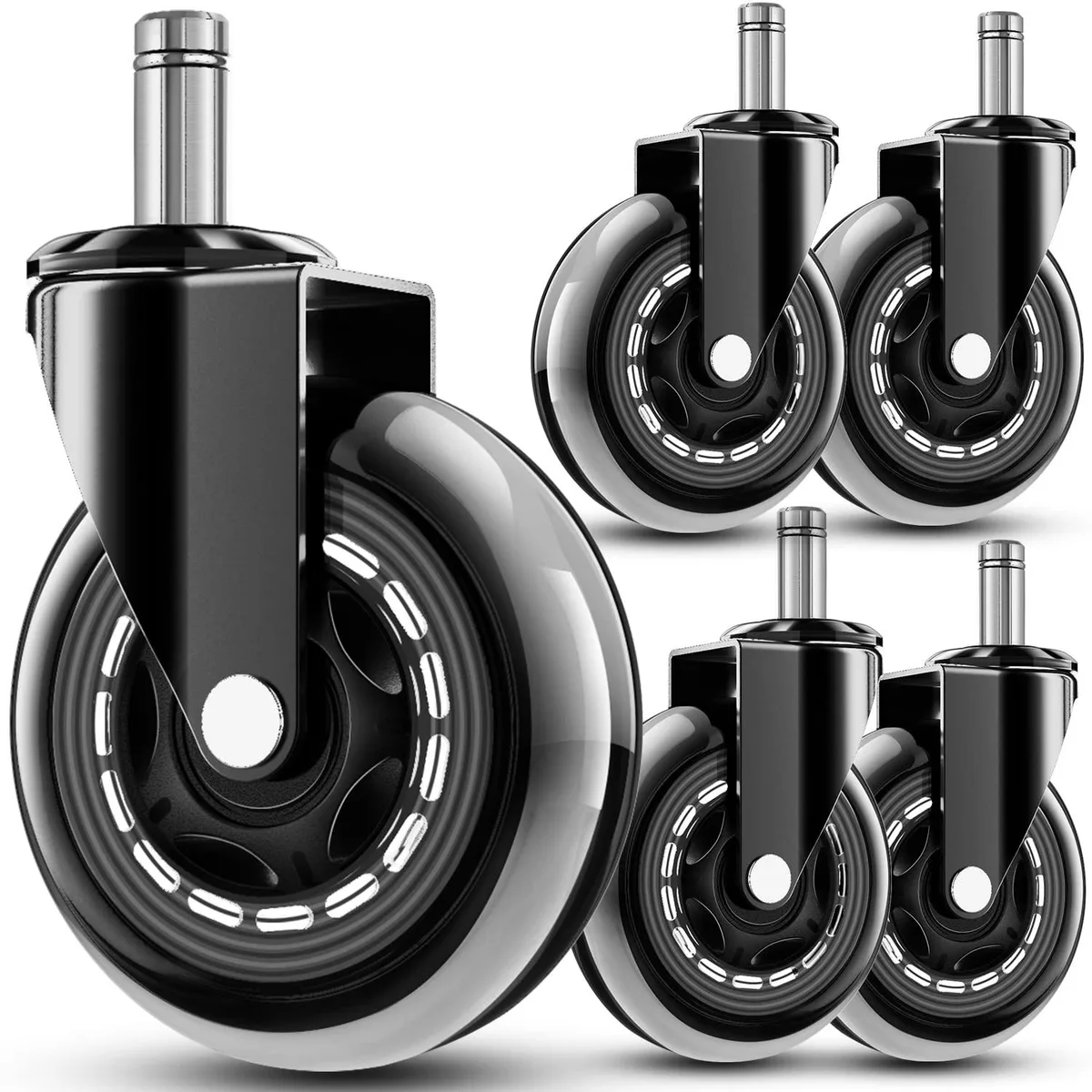  Baldwin OCW-001-Pr Replacement Rubber Wheels 3 Inch Casters 650lb (5) — product photo