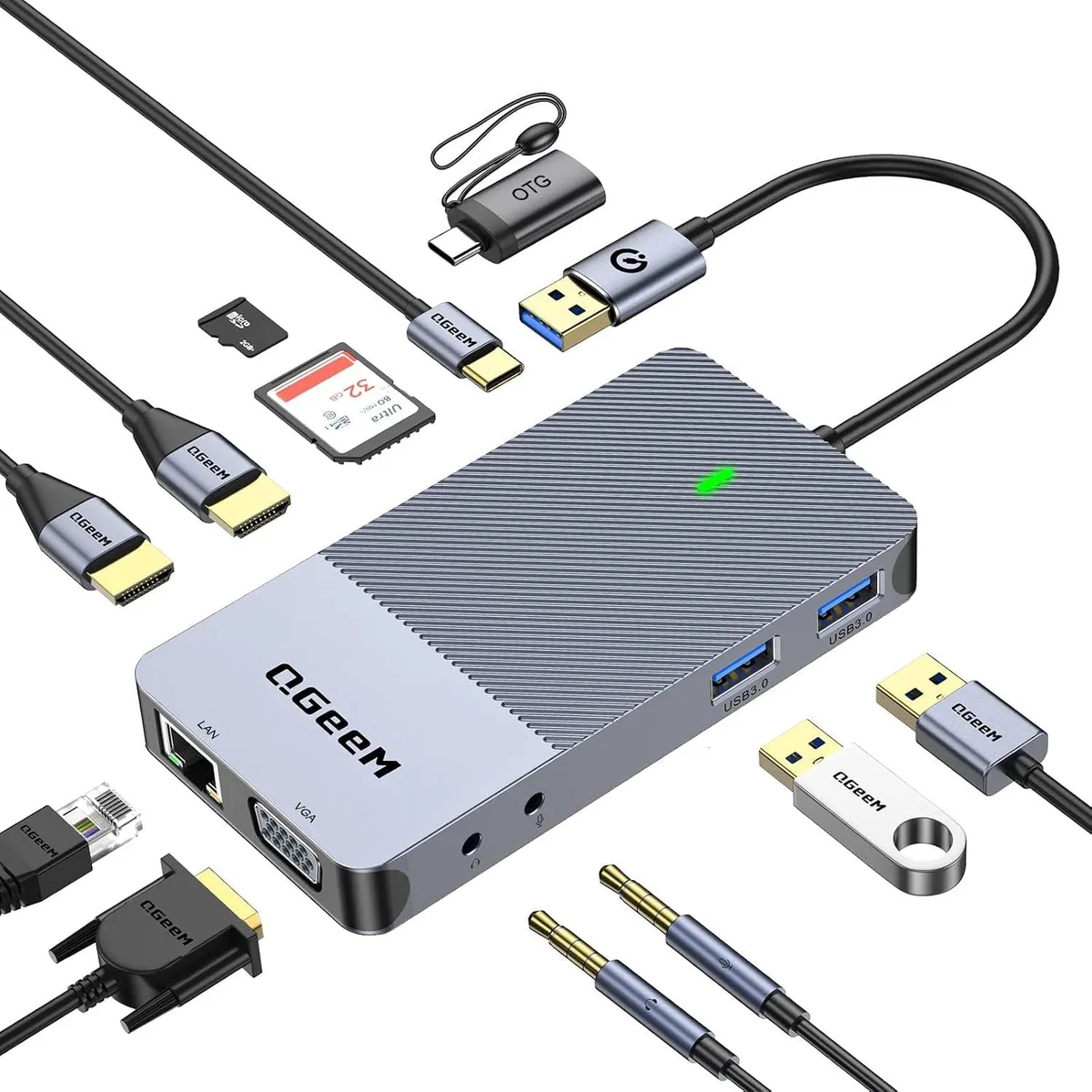 MCHOSE MCHOSE USB 3.0 Triple Display Docking Station Classic Gray — product photo