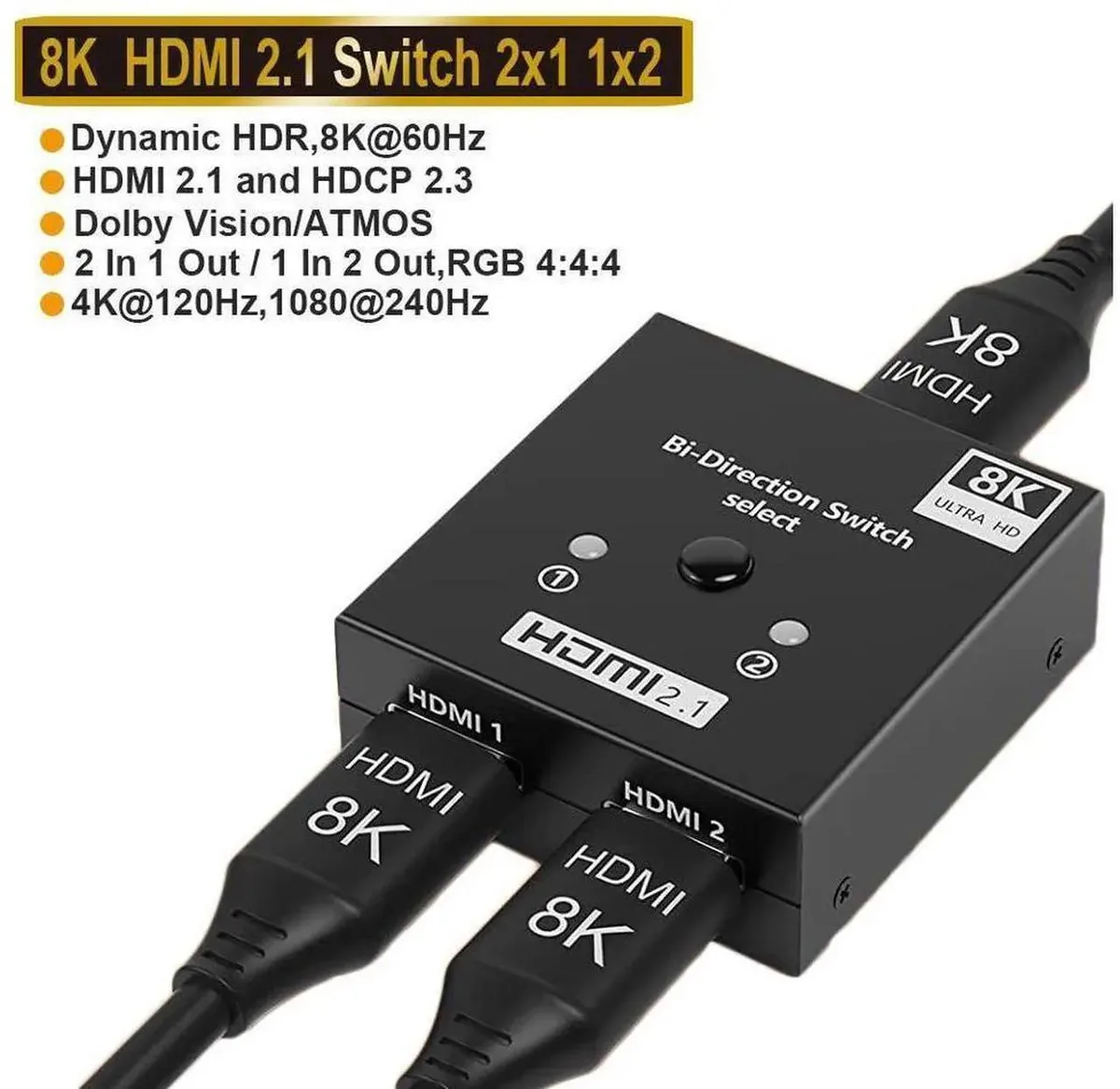 SMUGDESK SMUGDESK Bi-Directional HDMI 2.1 Switcher 4K 120Hz 1x2 2x1 — product photo