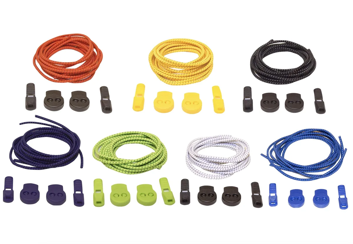 More of Me to Love More of Me to Love No Tie Elastic Shoelaces 7-Pack Tension Locks Multi-Color 39in 100cm — product photo