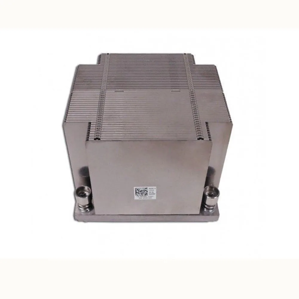 Small heatsink with fan, silver fins, black frame, cable attached