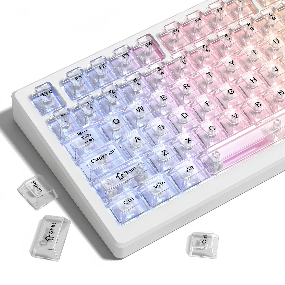 Womier Womier White Clear Crystal Jelly Keycap Set 115-Key Cherry Profile 60 65 75 96 100% — product photo