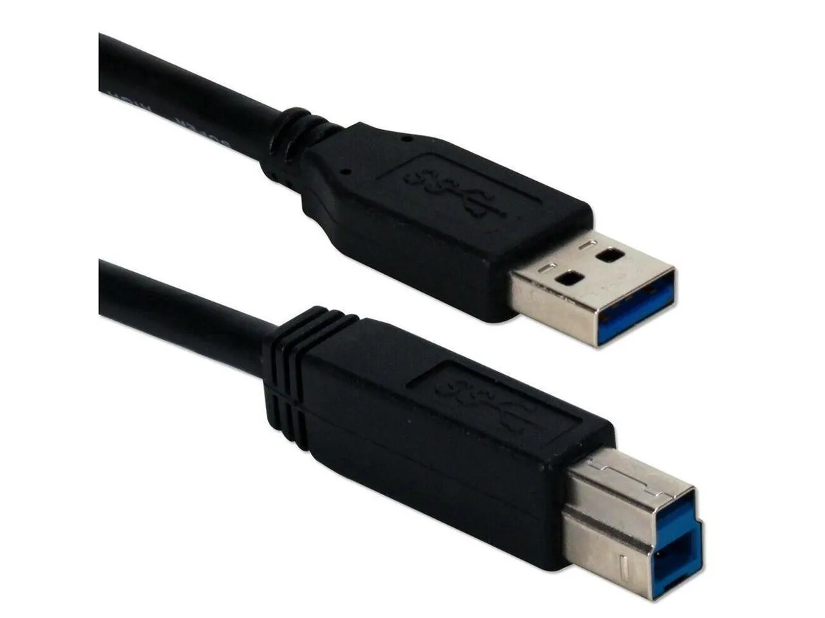 Black 15 ft USB 3.0 Type A male to B male cable