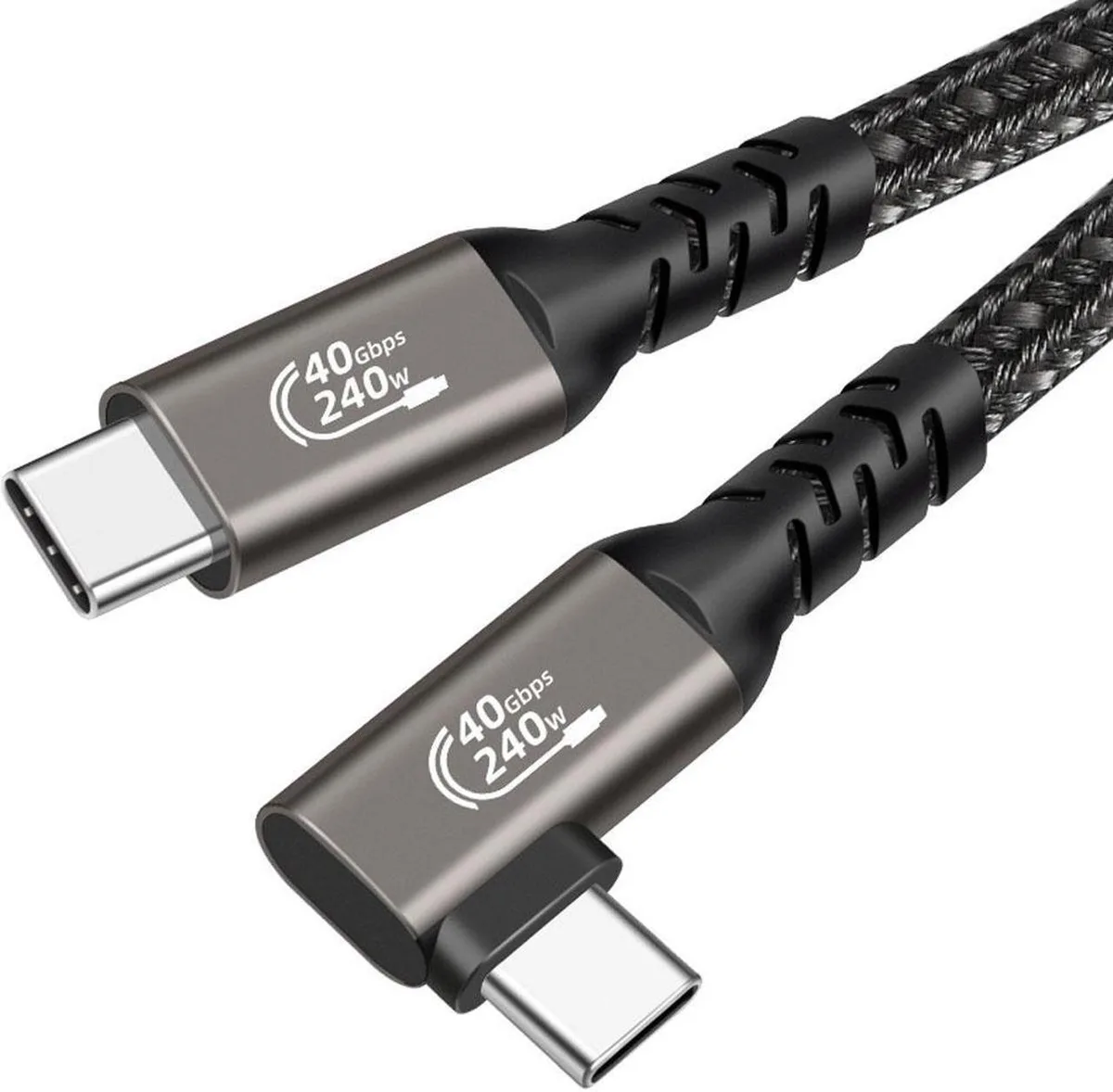 SMUGDESK SMUGDESK Right Angle USB4 Cable USB-C to USB-C 3.3ft 40Gbps 240W 8K — product photo