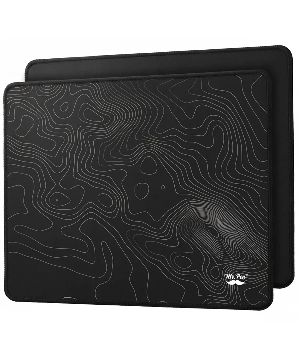  Mr. Pen WSGB002M435VC mouse pad 12.5 x 10.5 in 2-pack black pattern — product photo