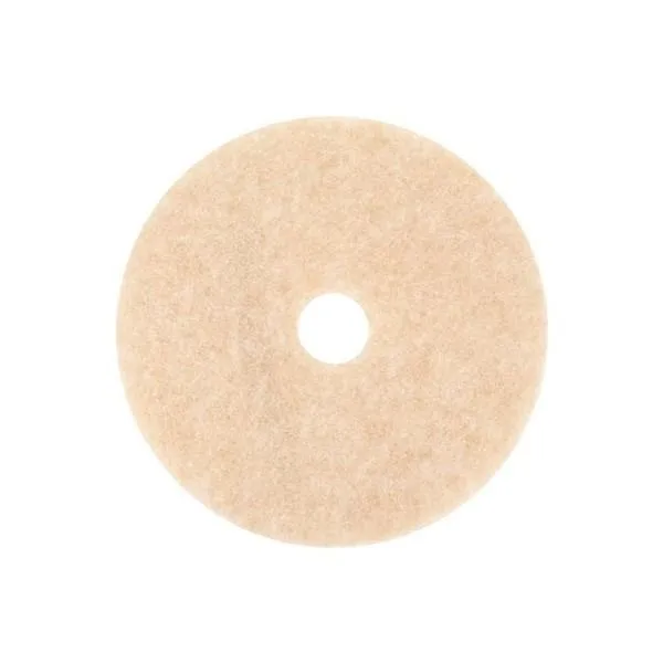 White 27-inch floor polishing pad with fine particles throughout fibers