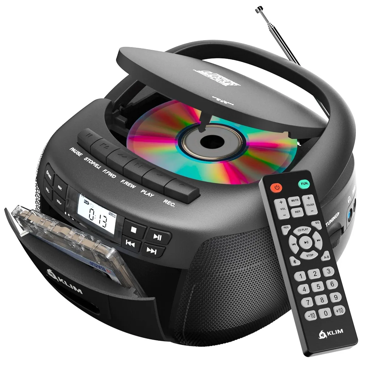  AUDIOVOX KLIM Boombox KLCD-7124 CD cassette player — product photo