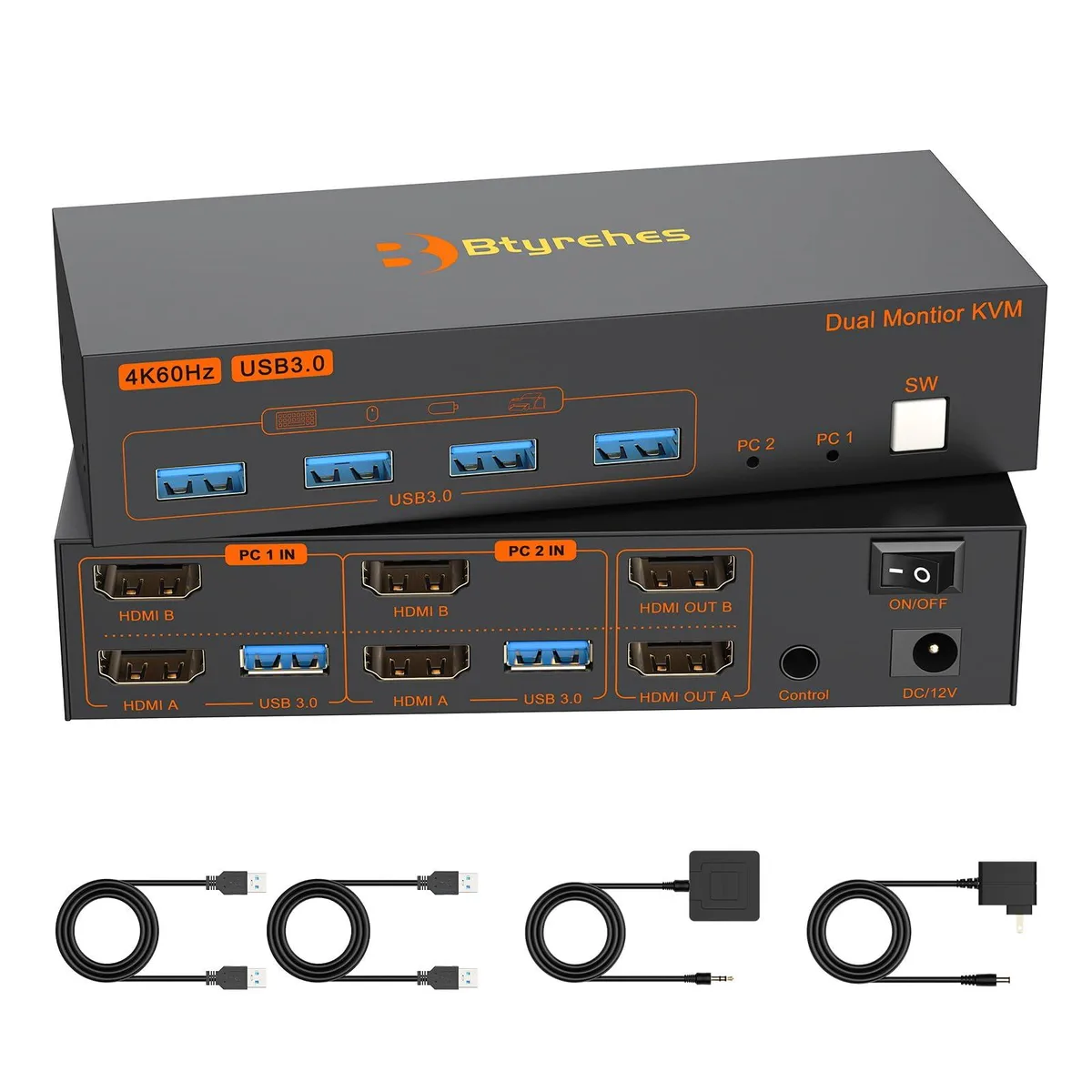  Club3D BT-TA202A-HH4K 4K HDMI KVM Switch 2 Monitors 2 Computers — product photo