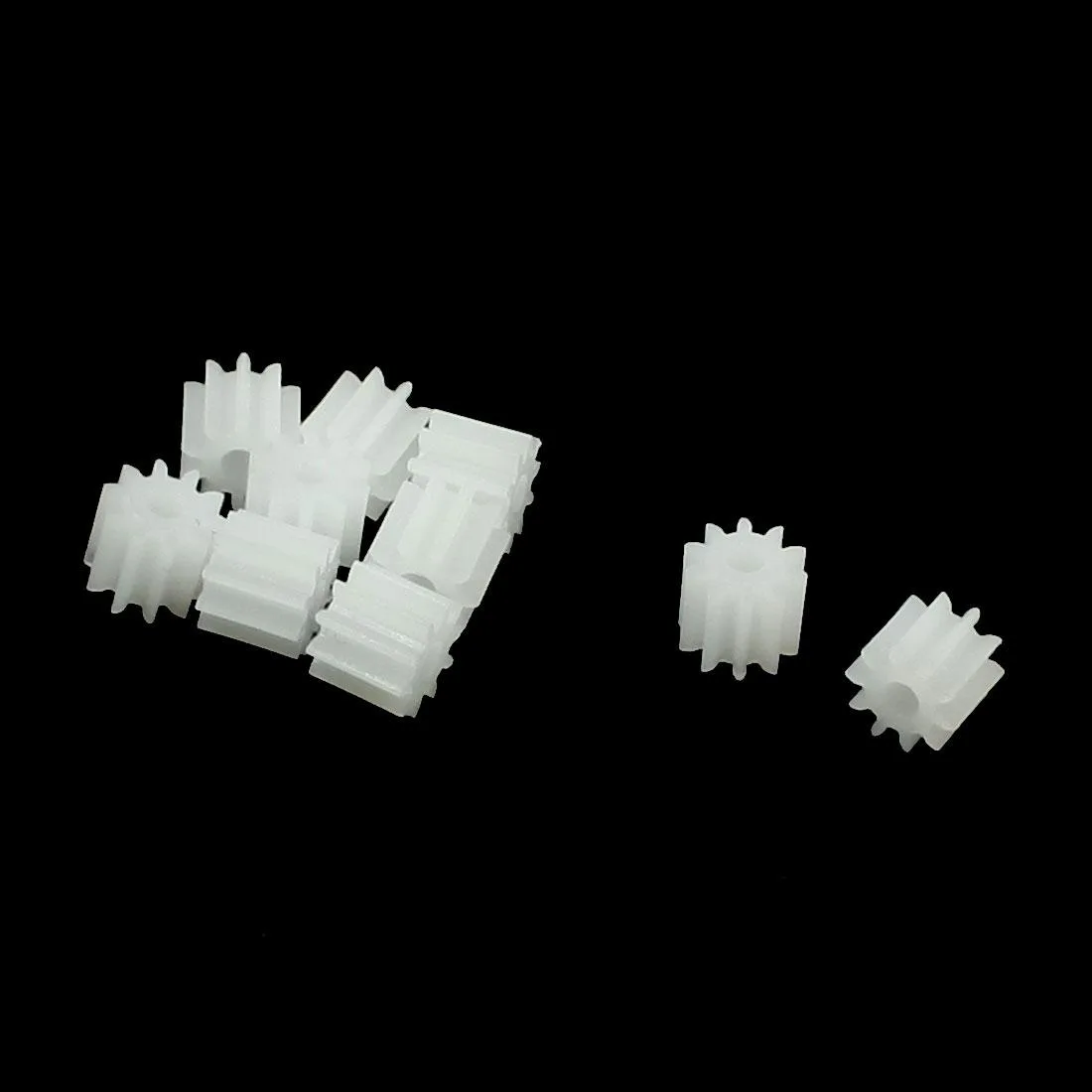 Unique-Bargains Unique-Bargains 10 Pcs White Plastic 10 Teeth 2mm Shaft Toy Part — product photo