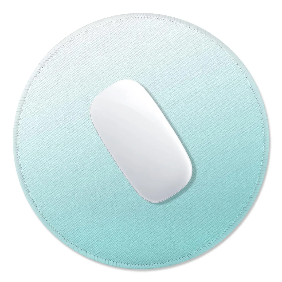 Round mouse pad with sky gradient print and stitched edges, 8.7 inch diameter