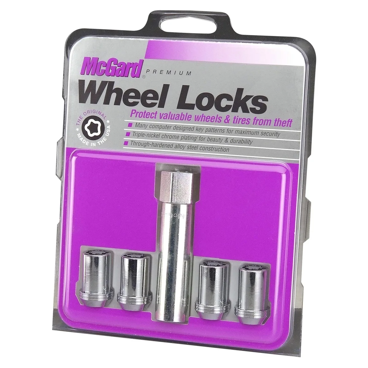 MCGARD MCGARD 25257 Chrome Tuner Style Cone Seat Wheel Lock Set M12 x 1.5 accessories - wheel — product photo