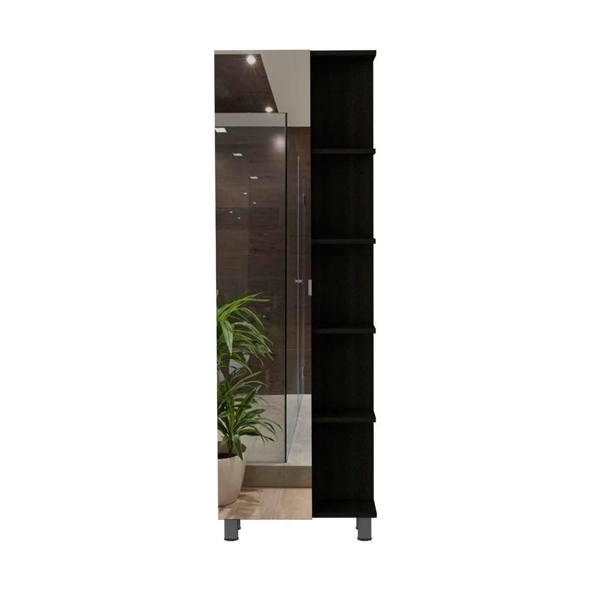 FM FURNITURE FM FURNITURE FM5548MLW Bath Cabinet 62" High Mirror 5 Shelves — product photo