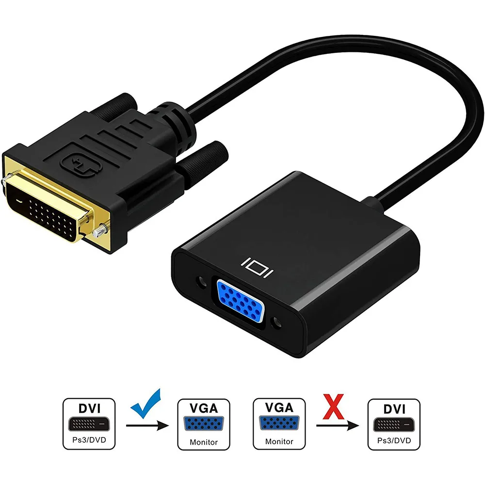 IHDAPP IHDAPP DVI-D to VGA Active Adapter 25-Pin Male to 15-Pin Female 1080p 60Hz Black — product photo